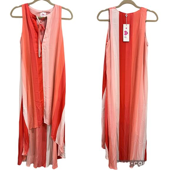 NWT $95 Buddy Love Pink Color Block Magic Hour High Low Sleeveless Maxi Dress M - Picture 1 of 3